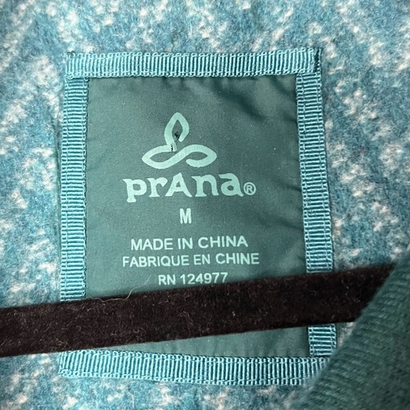 PRANA Lily Wool Blend Cozy Winter Deep Teal Chevron Zigzag Pattern Jacket Coat - Picture 6 of 12